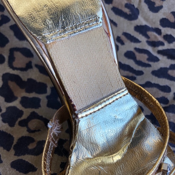 VTG 1950s Rhinestone Studded Gold Springolators High Heel Mules US 5 - Picture 8 of 9